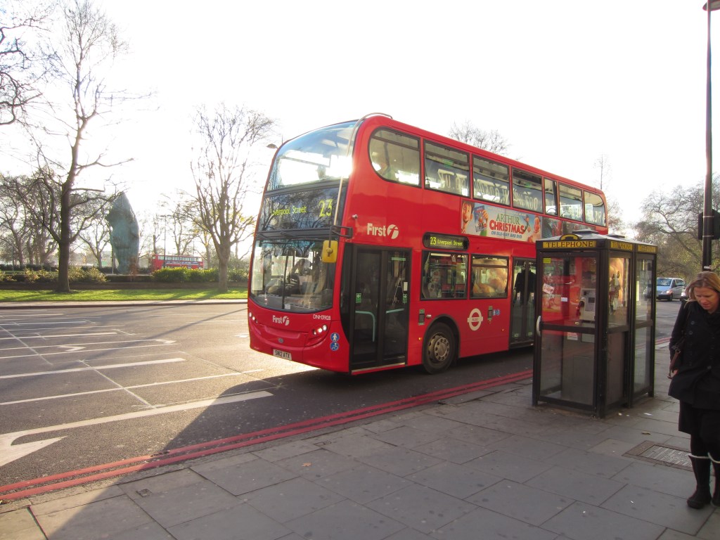 The London red bus. There are so many, they begin to block your photos instead of starring in them