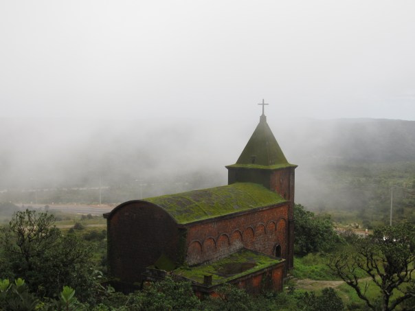 The old catholic church in Bokor National Park