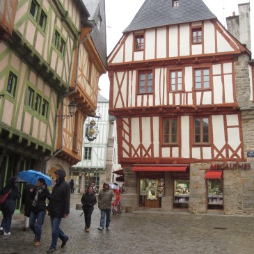Wooden daub and wattle houses France Vannes medieval town