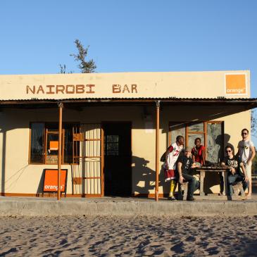 A small orange building in Botswana