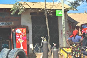 A collection of strange objects at the Tunduma border crossing in Tanzania