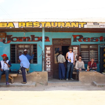 people drinking beers at jomba restaurant tanzania