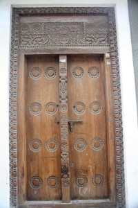 An intricately designed zanzibari door frame