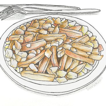 Sketch of a plate of canadian poutine