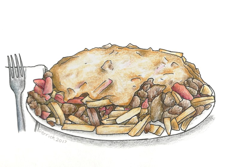 Sketch of a plate of canadian poutine