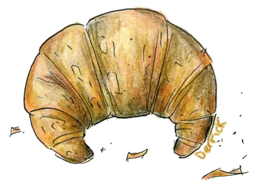 drawing of a french croissant