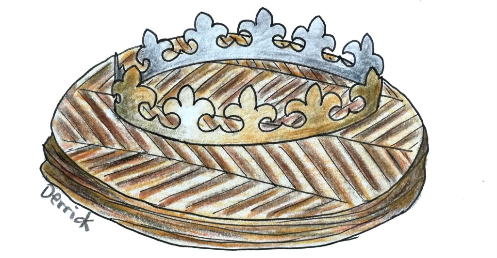 sketch of a french cake of kings