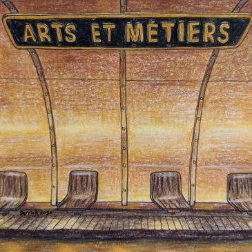 Urban sketching paris metro arts et metiers amazing paris metro stations steampunk