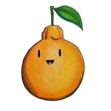 Japanese fruit dekopon cute drawing sumo orange