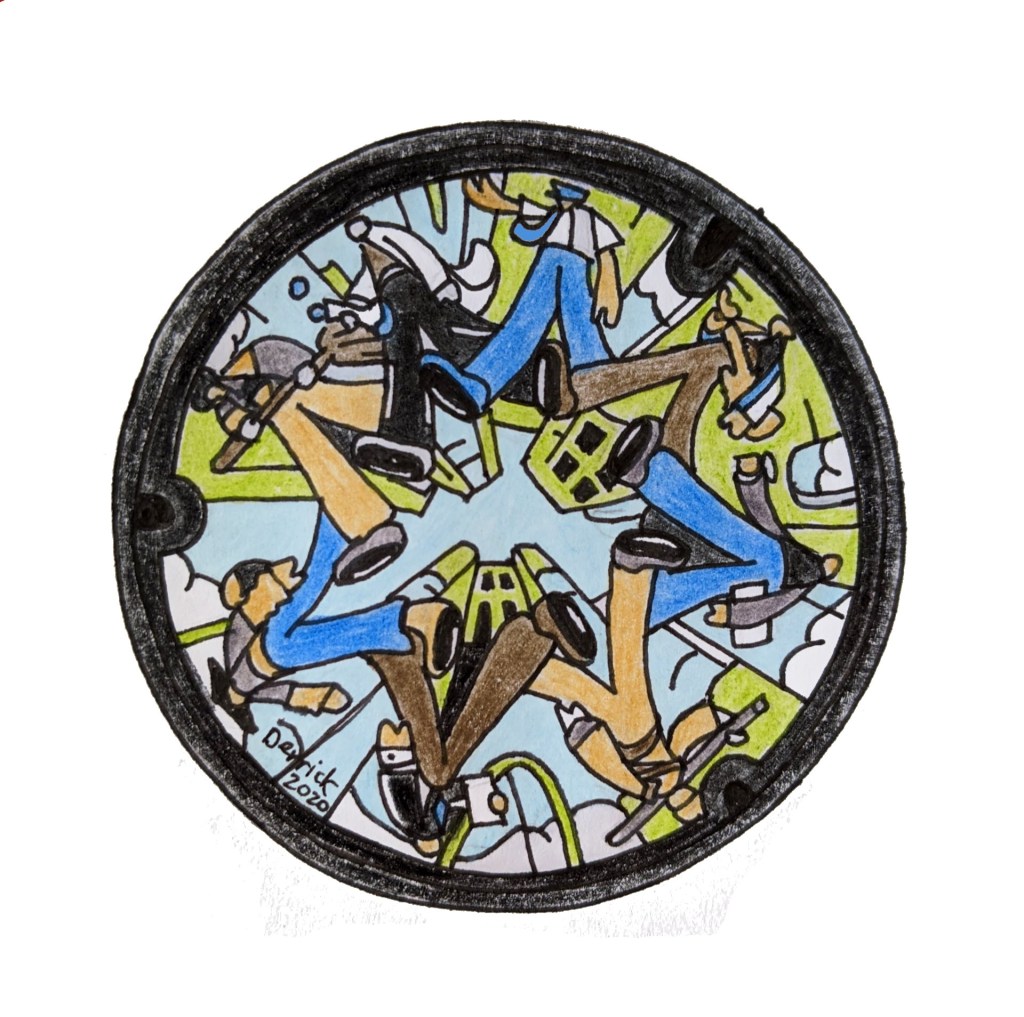 Taipei manhole cover Nangang new colourful design characters