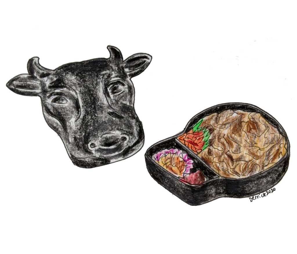 Moo Taro beef ekiben bulls head bento box