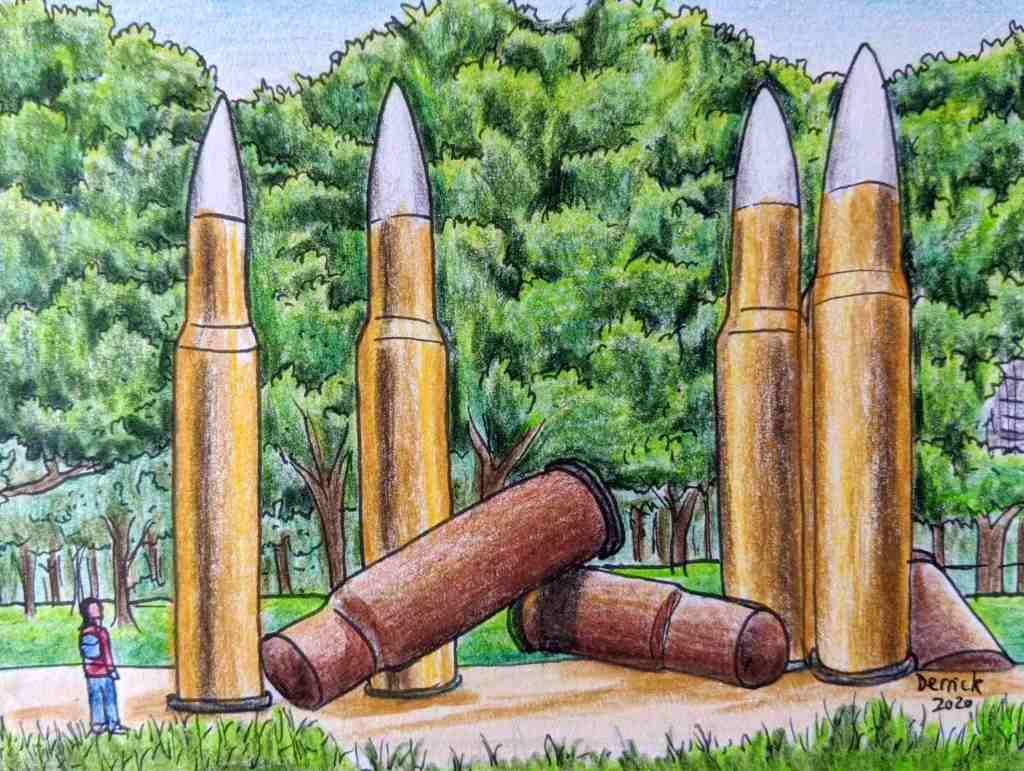 Giant bullet statue Sydney Hyde park war memorial