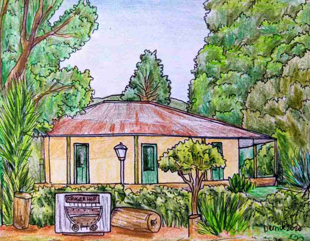 Drawing of Paul Kruger residence waterval goven Kruger Hof KrugerHof