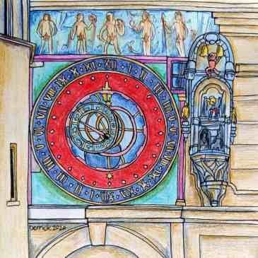 Sketch of Zytglogge Astronomical Clock in been Switzerland