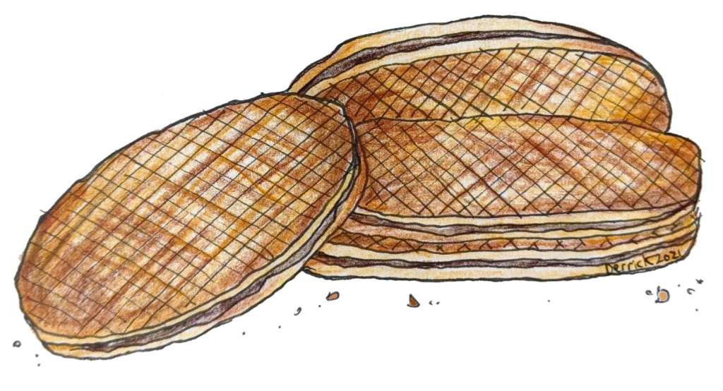 Illustration of French waffles from Lille gaufres Fourrée Lilloise vergeoise filling