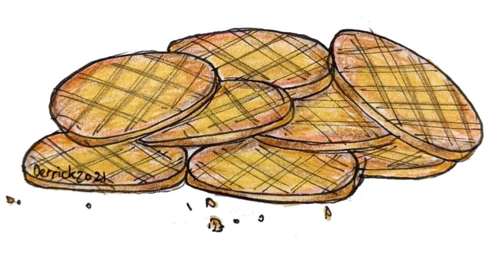 Illustration of French butter cookies from Brittany sable Breton