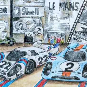 Illustration of Le Mans cars at Le Mans Museum france