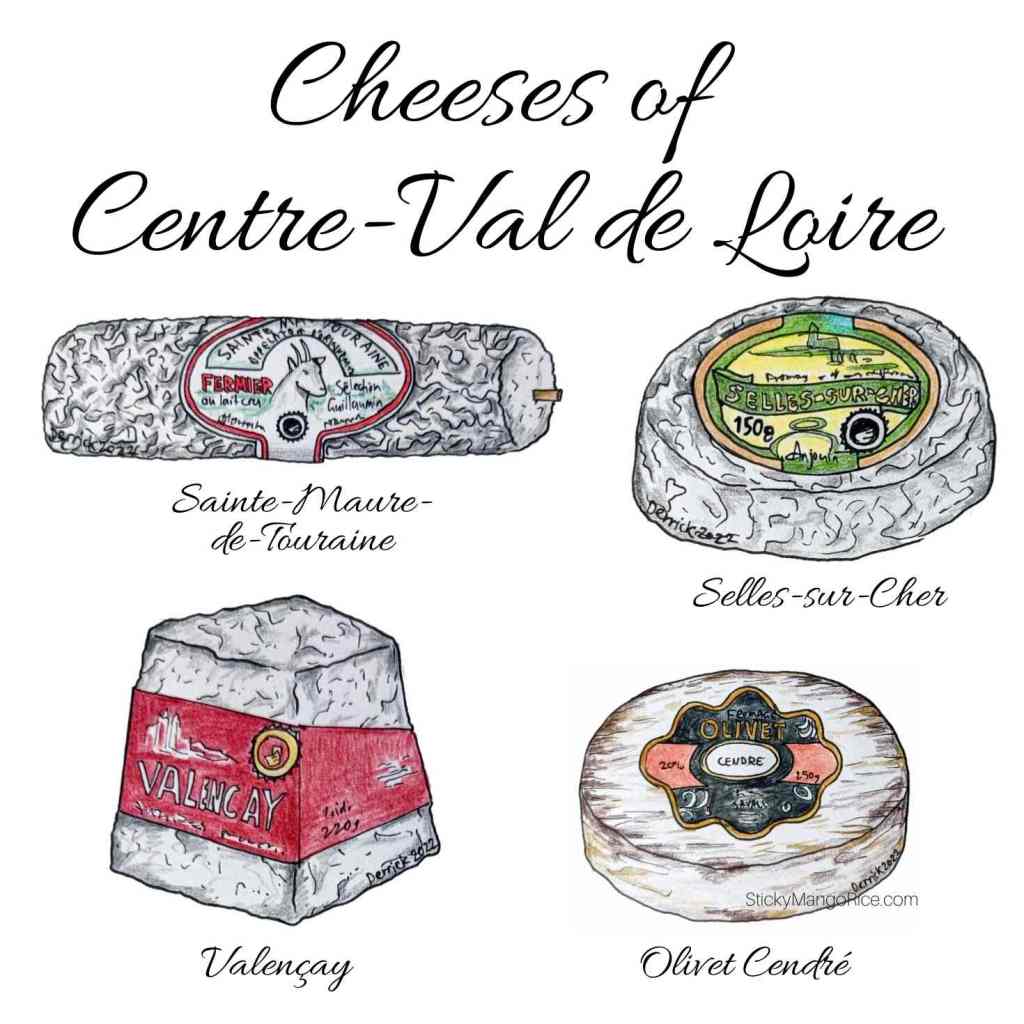 Different French cheese from centre-val de Loire region of france
