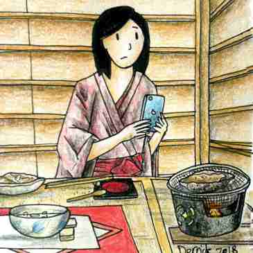 Kaiseki dining in Japan abalone cooking alive